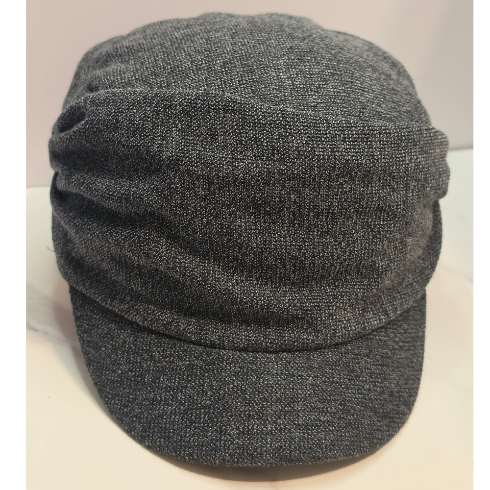 Womens Charcoal Grey Marl Ruched Newsboy Cadet Hat Cabbie Cap RN‎ 54976